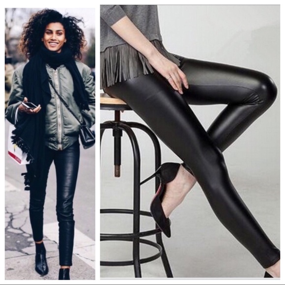 BRITTA-Skinny Stretch Vegan Leather Legging - Picture 6 of 9